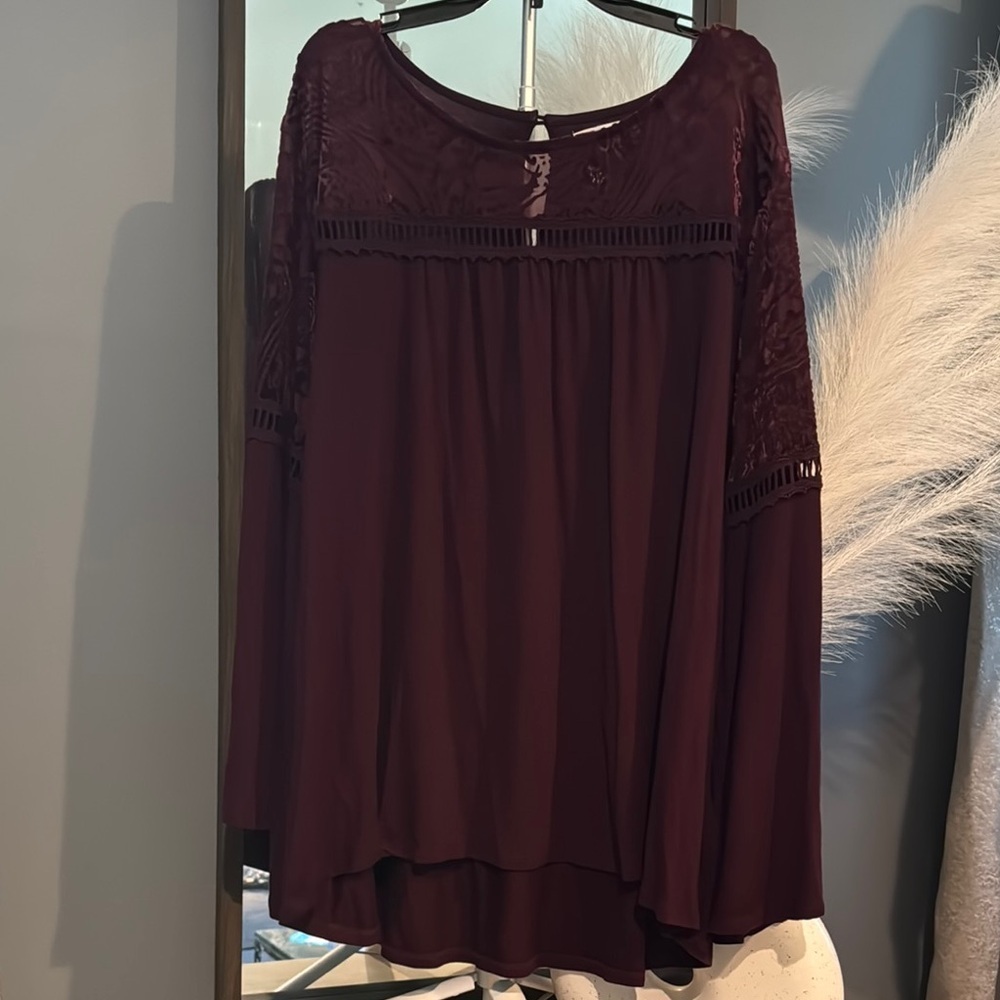 JohnPaulRichard Red Relaxed Tunic Blouse